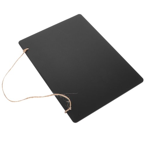 SHINEOFI Hanging Chalkboard Sign, Double-Sided Erasable Blackboard Wall Decor with String, 9.05 x 6.69 Inch, Black Density Board for Daily Use