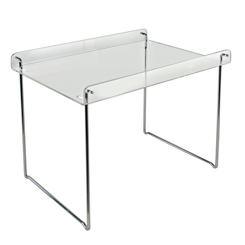 Azar Displays 300359 Acrylic Desktop File Hanging Organizer with Metal Bar
