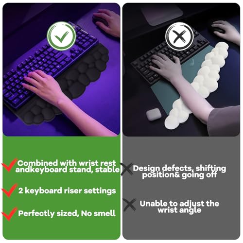 Black Ergonomic Cloud Wrist Rest for Keyboard and Mouse | Lomil