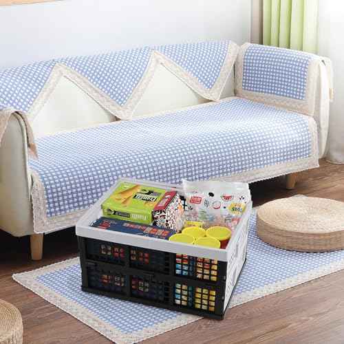 34 L Plastic Stackable Collapsible Crate, 4 Packs