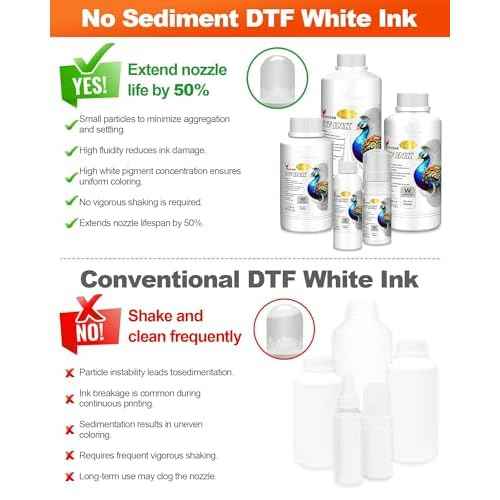 Auto-Fill DTF Ink No Sediment DTF Transfer Ink for Epson ET-8550/ET-8500 Printers, Direct to DTF Film Heat Transfer Ink Conversion Kit (100ml x 6, 2Wh+CMYK)