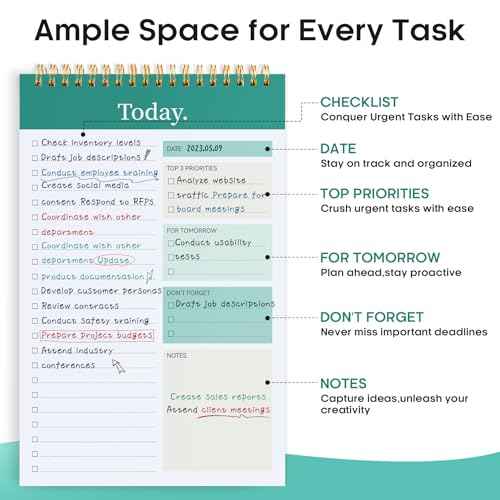 6 Pack of To Do List Pad - To Do List Notebook for Work with 52 Sheets, Undated Daily Planner Perfect for Daily Tasks and Goal Setting, To Do List Notepad for Office, Home and School - Multi