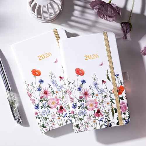 2026 Pocket Calendar - 2026 Pocket Planner for Purse, Jan. 2026 - Dec. 2026, 6.3''¡¿3.8'', Weekly & Monthly Planner with Pen Loop - Floral
