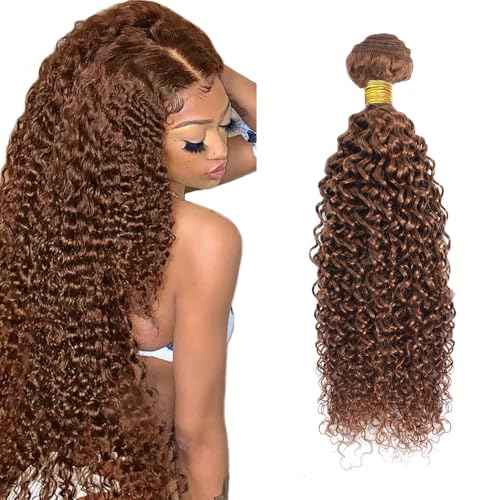 #30 Brown Bundles Water Wave Bundles Human Hair 26 Inch Light Brown Water Wave Bundle Unprocessed Brazilian Virgin Weave Hair 1 Bundle 50 Gram Per Bundle