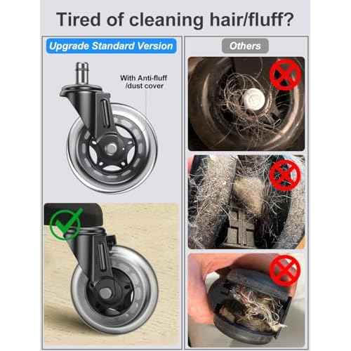 Office Chair Replacement Wheels Set of 5, 3" Heavy Duty Rubber Upgrade Office Chair, Heavy-Duty rubberwheels, for Quiet operationand Safe use on All Floor Types,Including Hardwood,Carpet, and Tile
