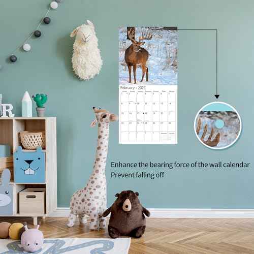 2026 Wall Calendar,Calendar 2026, November 2025 - December 2026, Wall Calendar Whitetail Deer, 12" x 24" Opened,Full Page Months Thick & Sturdy Paper for Gift Perfect Calendar Organizing & Planning