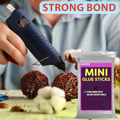 Mini Hot Glue Sticks for Glue Gun - 4" x 0.27 - Mini Clear Sticks Bulk - Ideal for Craft Projects - Bonds to Wood, Glass, Metal, Paper and More- 200 Pack