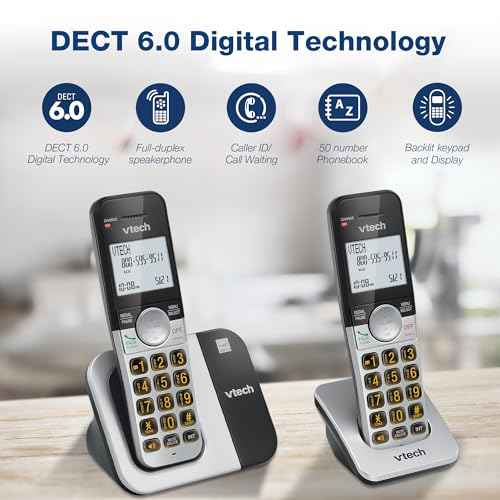 VTech Cordless Phone with Large Display and Big Buttons, DECT 6.0 with Caller ID/Call Waiting, Full Duplex Speakerphone, ECO Mode, Last 10 Number Redial, Easy to Use,VG231