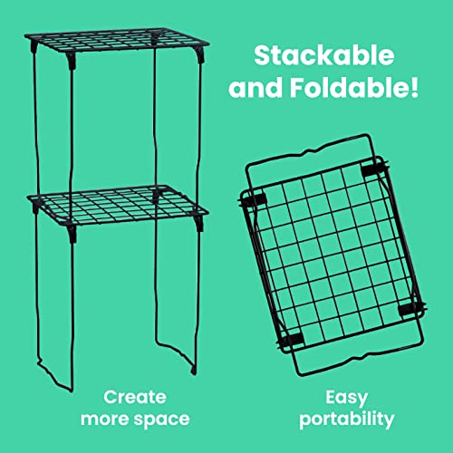 LockerMate Black Stac-A-Shelf Stackable Locker Shelf - Extra Tall 12", Pack of 1