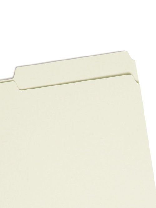 Smead Pressboard Fastener File Folder with SafeSHIELD Fasteners, 2 Fasteners, 2/5-Cut Tab Right Position, Guide Height, 2" Expansion, Legal Size, Gray/Green, 25 per Box (19920)