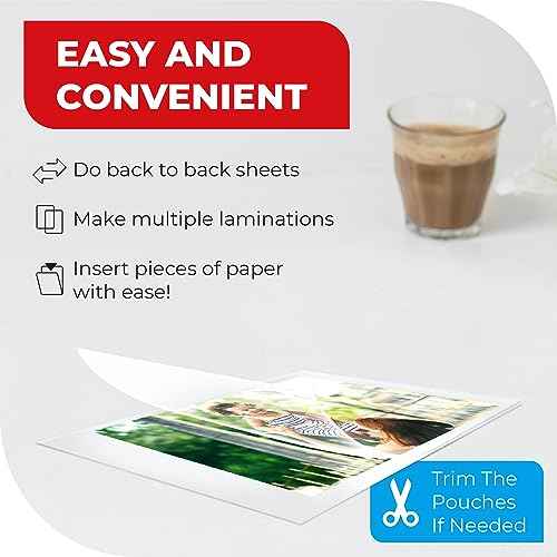5MIL Thermal Laminating Sheets (75 Count) Photo, Notecard, I.D. Badge Sizes, Dry-Erase Friendly Laminating Pouches, Compatible with Laminators, Crystal Clear Laminated Finish