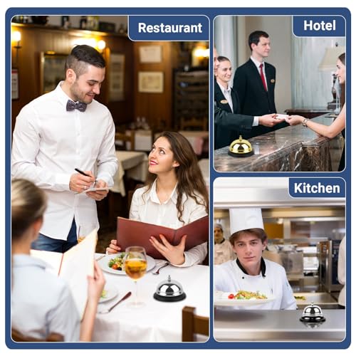 Call Bell Loud Clear Desk Bell Set - Durable Steel Service Bells for Hotels, Restaurants, Classrooms