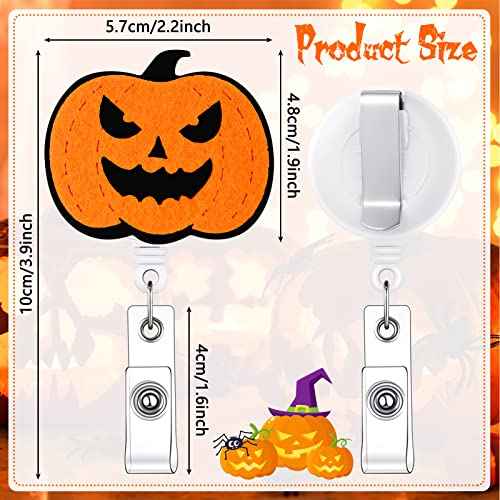 PerKoop 36 Pcs Thanksgiving Badge Reels Bulk Retractable Holiday Nurses Badge Holder Seasonal Felt Name ID Nurse Holder with Alligator Clip Fall Thanksgiving Gifts for Teacher Doctor Worker Office