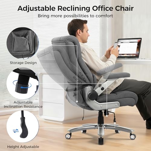 Big & Tall Ergonomic Office Chair with 3D Kneading Massage and Heat