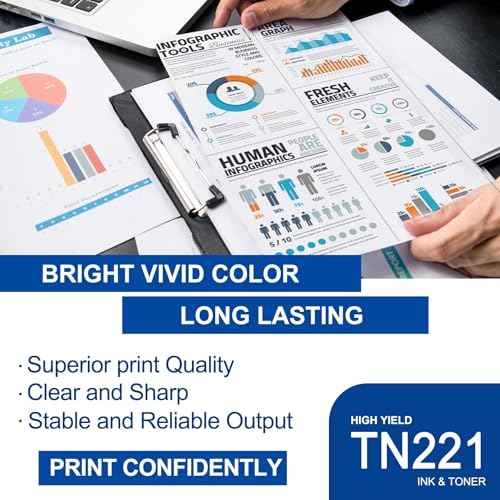1 Pack TN221 Magenta Toner Cartridge High Yield Compatible TN221 Replacement for Brother HL-3140CW 3150CDN 3170CDW MFC-9130CW 9140CDN 9340CDW DCP-9015CDW 9020CDN Printer