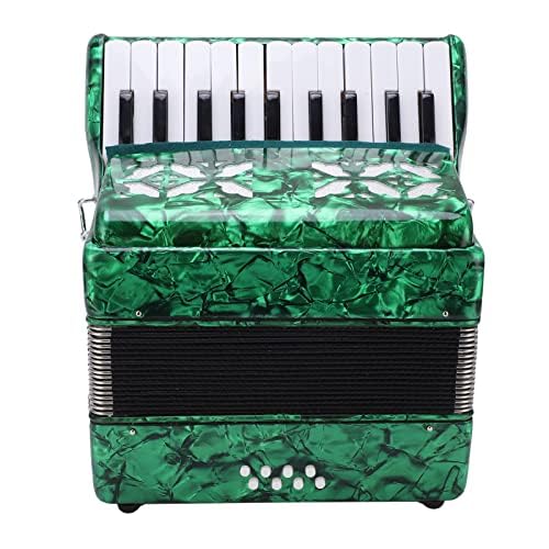 Acordeones Para Adultos, Acordeón Professional 22 Keys 8 Bass Accordion Instrument With Adjustable Straps And Sweet Sound Portable Educational Musical Instrument For Music Lover(Green)