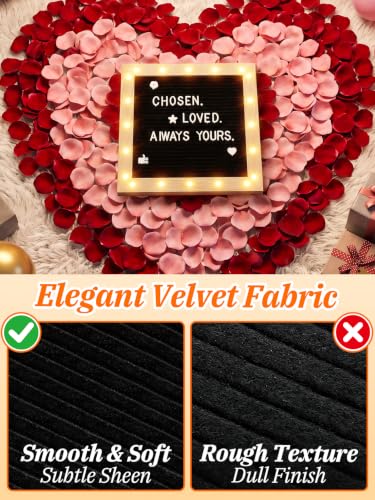 Light Up Velvet Letter Board with LED Lights - Custom Message Sign for Home & Events