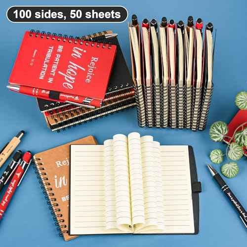 INSADA Christian Prayer Journal Spiral Notebooks Bulk with Pens - Small Notepads (4.13¡±x5.43¡±) - Christmas Gifts for Women men,Church Members & Bible Study Groups (30 sets multicolor)