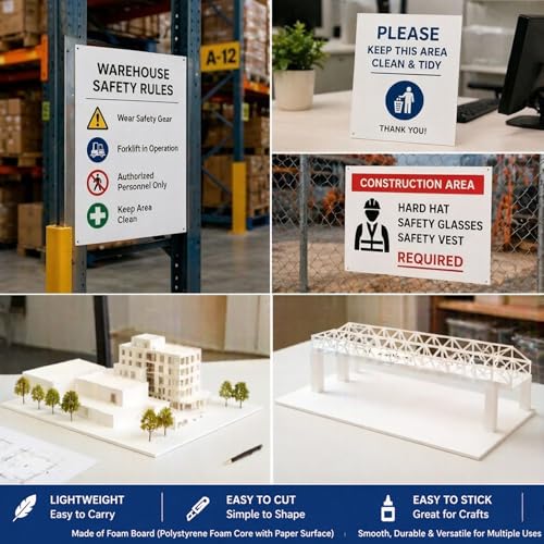 KICPEG 3-Pack White Foam Boards 24x36 Inches for Art & Craft Projects