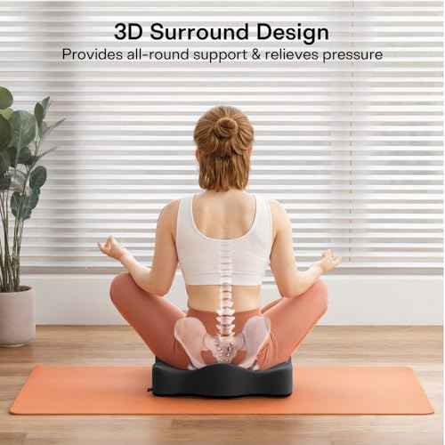 Seat Cushions for Office Chairs - Pressure Relief Seat Cushion - Car Seat Cushions for Pressure Relief, Tailbone Pain, Sciatica & Back Pain Relief for Office Chairs (Jet Black)