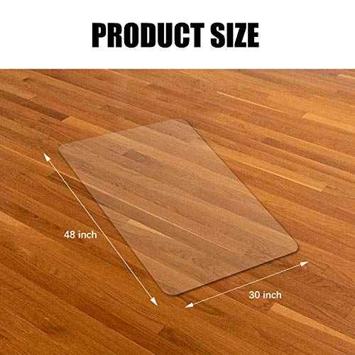 Vicwe Office Chair mat for Hardwood Floor, 30 x 48 inches Fully Transparent Desk Hard Floor Chair Mat Protector, Easy Glide, Flat Without Curling