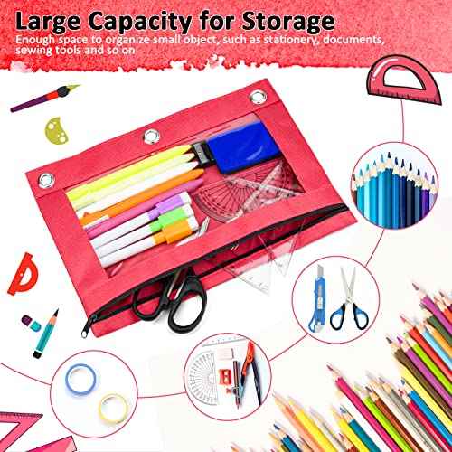 EAONE Pencil Pouch for 3 Ring Binder Set of 48, Zipper Binder Pouches Pencil Case Bulk for School Classroom Supplies/Student/Office/Home, 10 x 7.5 inch, 8 Colors