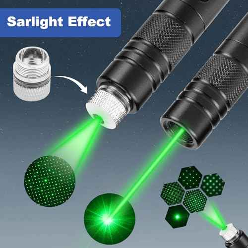 Green Laser Pointer High Power Pen - Long Range Rechargeable Laser Beam, USB Charging for Hiking, Presentations & Outdoor Use (Professional-Grade Green Light)