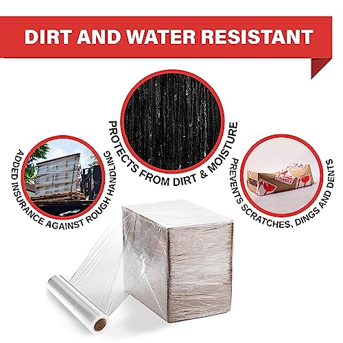 Simply Cool 4 Pack Clear 18-Inch 80 Gauge Stretch Wrap for Packing & Moving