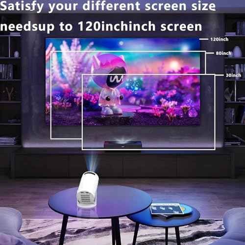 Mini Projector with WiFi ,720P HDMI 150 ANSI Portable Projector, Lightweight Adjustable Angle Stand, Manual focusing, Compatible with Smartphone/TV Box/Laptop, for Home Entertainment