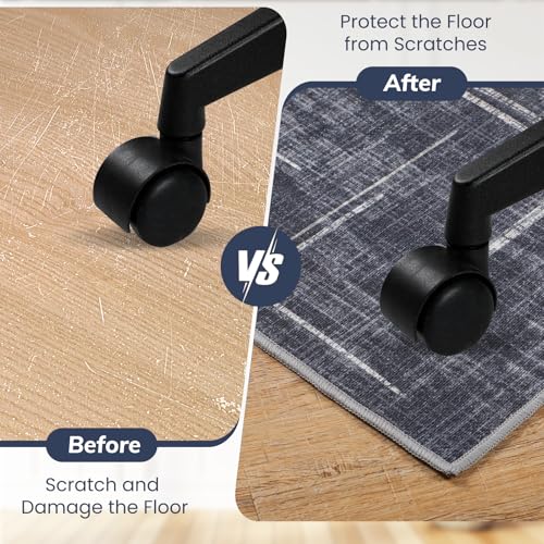 Lreedy 36x48 inch Office Chair Mat for Hardwood/Tile Floor, Black-Blue Edge