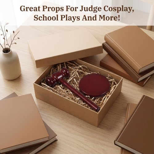 Wooden Gavel Set with Sound Block - Handcrafted Judge Hammer for Court & Legal Gift
