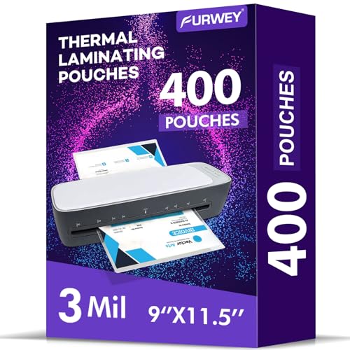 FURWEY 400 Pack 3 Mil Laminating Sheets 9x11.5 Inches Thermal Pouches