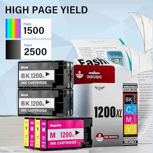 1200 XL Ink Cartridges | 1200XL Replacement Compatible for Canon Maxify MB2720 MB2700 MB2020 MB2021 MB2050 MB2120 MB2200 MB2300 MB2320 Printers (PGI-1200XL, CLI-1200XL) - 8 Packs