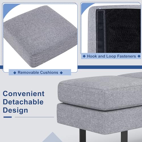 GIANTEX 3-Seater Waiting Room Chair Bench, 660 Lb Capacity, Upholstered Guest Bench