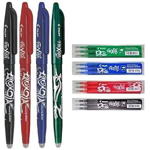 Pilot Frixion Ball 0.7mm - Set of erasable ballpoint pens (1 blue, 1 red, 1 black, 1 green) + Refill set conf. from 3 (1 blue, 1 red, 1 black, 1 green)