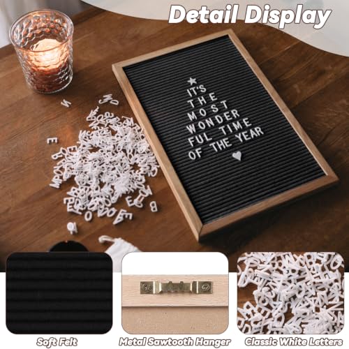 Felt Letter Board Sign with 430 Changeable Letters and Stand - 12 x 16 Inch