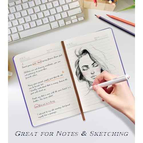 Lined Journal Notebook for Women Men,256 Pages A5 Hardcover Leather Journals for Writing,Travel,Business,Work & School,College Ruled Notebooks for Note Taking,Diary Notepad 5.7"¡¿8.3" purple