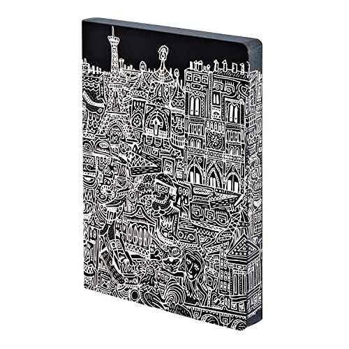 Nuuna Graphic L "Paris" Smooth Bonded Leather Notebook - Black