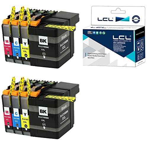 LCL Compatible Ink Cartridge Replacement for Brother LC10E LC10EBK LC10EC LC10EM LC10EY XXL High Yield MFC-J6925DW (2Black 2Cyan 2Magenta 2Yellow 8-Pack)