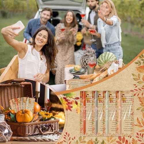 120 Sets Thanksgiving Gifts Set Fall Motivational Ballpoint Pen Inspirational Fun Plastic Pens with Autumn Thanksgiving Thank Cards for Coworker Employee Office Party Favor