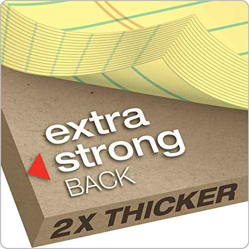 TOPS Docket Writing Pads, 8-1/2" x 11-3/4", Legal Rule, Canary Paper, 50 Sheets, 12 Pack (63400)