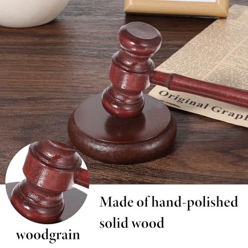 Handcrafted Wooden Gavel and Sound Block Set for Lawyers and Judges