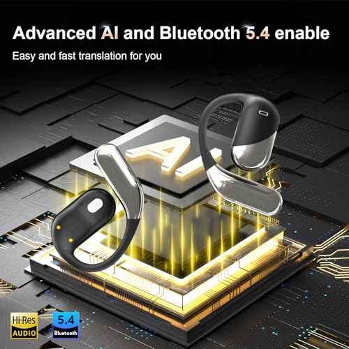 AI Translation Earbuds Real Time,Open Ear Earbuds,168 Languages,60H Playtime translator earbuds 4-in-1 Buletooth 5.4,Translator Device,Audifonos Traductores Ingl?s Espa?ol for Business,Learning