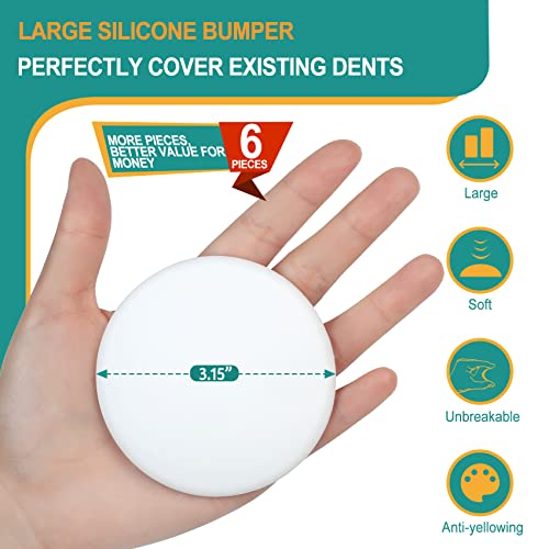 NETANY 3.15” Door Stoppers Wall Protectors, 6 Pcs White Silicone with 3M Adhesive