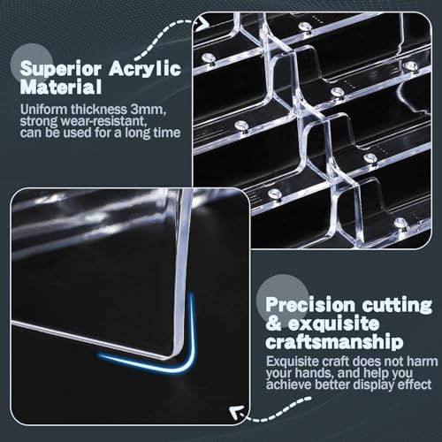 xydstay 8 Slot Acrylic 4-Tier Business Card Holder for Desk Organization