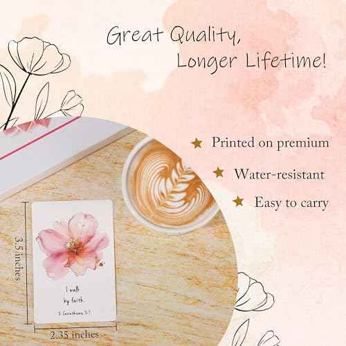 JoycuFF Affirmation Cards for Women, Prayer Cards Bible Verse Scripture 50 Daily Positive Affirmations & Meditation Mindfulness Empowerment Gifts