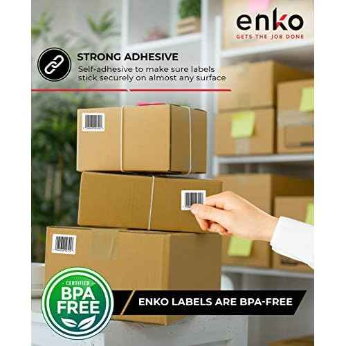enKo (3 Rolls, 1350 Labels) 4 x 6 Direct Thermal Address & Shipping Labels - Compatible 4x6 Shipping Label for Zebra Printer 2844 ZP450 ZP-500 ZP-505, Rollo, Eltron, Neatoscan