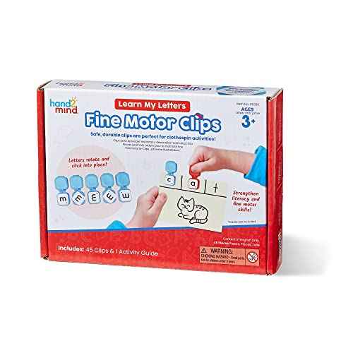 hand2mind Learn My Letters Fine Motor Clips, Kids Clothespin Activities, Letter Practice for Preschoolers, Toddler Alphabet Learning Toys, Pincer Grasp Toys, Fine Motor Toys, Reading Manipulatives