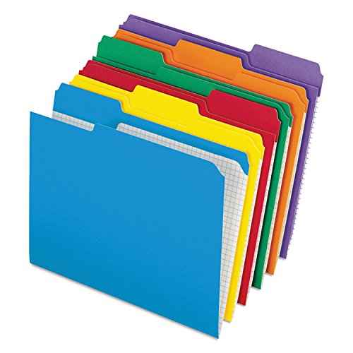 Pendaflex Color File Folders with Interior Grid, Letter Size, Assorted Colors, 1/3 Cut, 100/BX (R152 1/3 ASST)