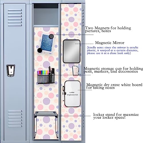 Svartur Black Locker Organizer Kit with Shelf, Mirror, Whiteboard & Pen Holder